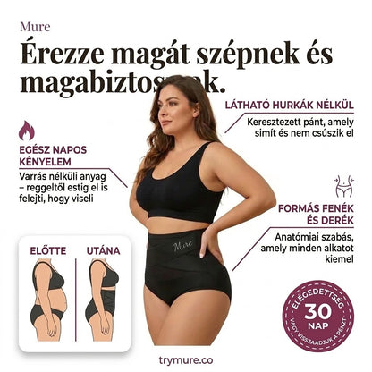 Varrás nélküli, magas derekú alakformáló bugyi laposhas-hatással