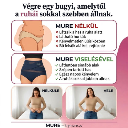Varrás nélküli, magas derekú alakformáló bugyi laposhas-hatással