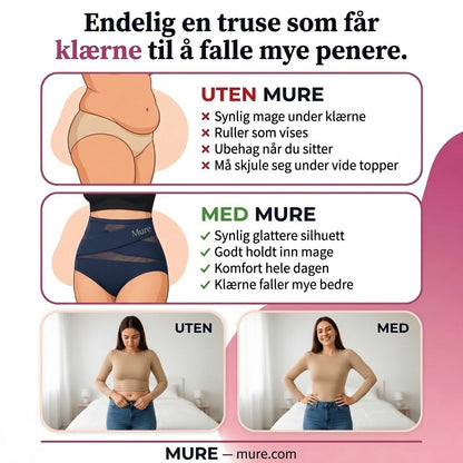 Sømløs formende truse med høyt liv og flat mage-effekt