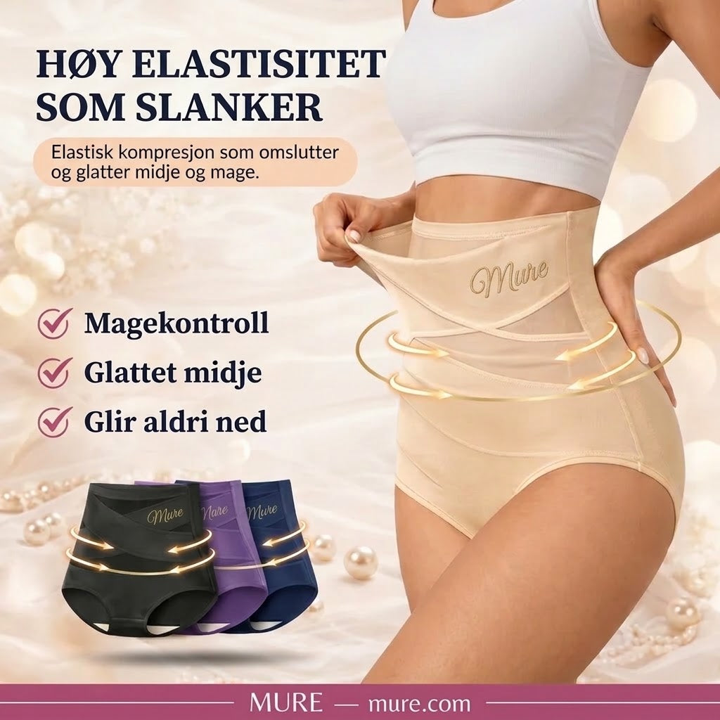 Sømløs formende truse med høyt liv og flat mage-effekt